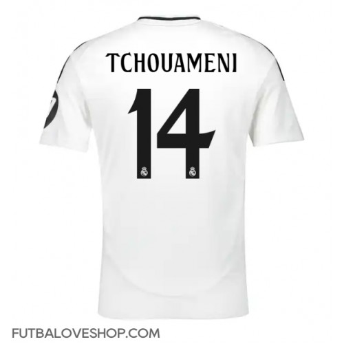 Dres Real Madrid Aurelien Tchouameni #14 Domáci 2024-25 Krátky Rukáv